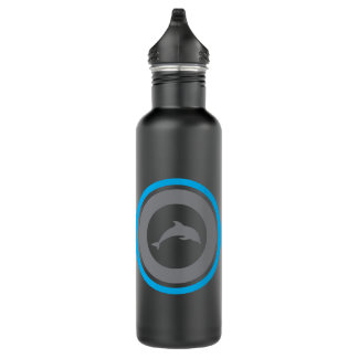 PJK Black Water Bottle / dolphin & logo Edelstahlflasche