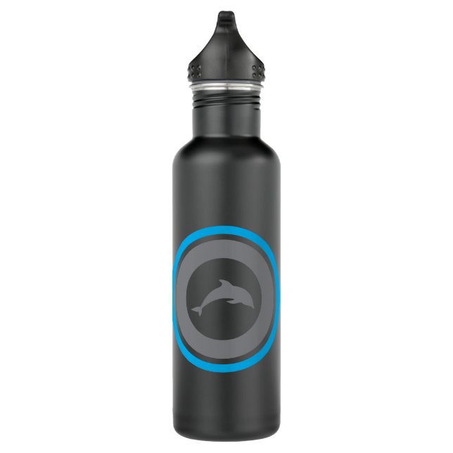 PJK Black Water Bottle / dolphin & logo Edelstahlflasche (Rechts)