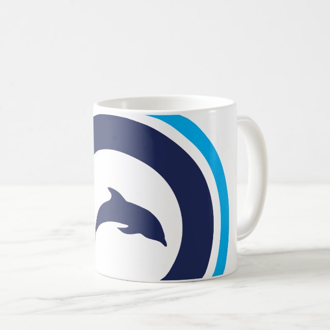 PJK Mug 11oz / dolphin logo cropped Kaffeetasse (VorderseiteRechts)