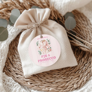 Pjs und Prosecco Bachelorette Runder Aufkleber