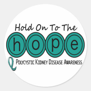 PKD Polycystic Nierenerkrankung HOFFNUNG 6 Runder Aufkleber