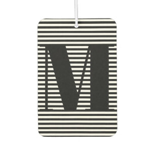Pkw mit Schwarz-weißen Streifen in Monogramm anpas Autolufterfrischer