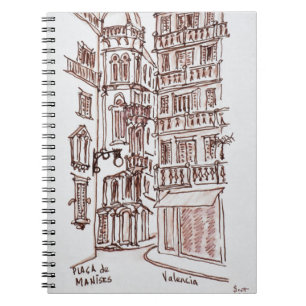 Placa de Manises in der Altstadt Valencia, Spani Notizblock