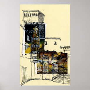 Placa del Rei, Barcelona Poster