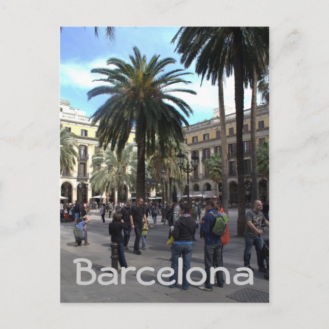 Plaça Reial, Barcelona Postkarte (Vorderseite)