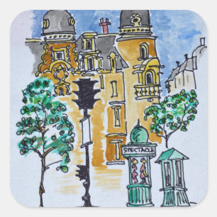 Place Alphonse Deville   Paris, Frankreich Quadratischer Aufkleber