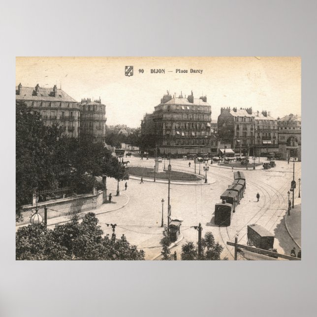 Place Darcy, Dijon, Frankreich Vintag Poster (Vorne)