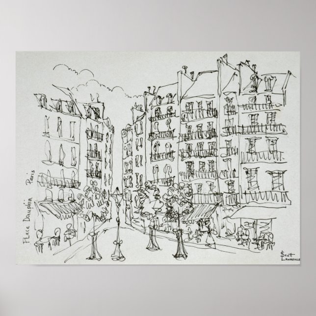Place Dauphine, Ile de la Cite | Paris, Frankreich Poster (Vorne)