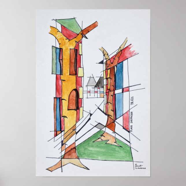 Place Dauphine | Ile de la Cite, Paris Poster (Vorne)