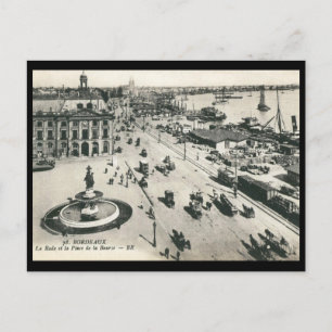 Place de la Bourse, Bordeaux, Frankreich Vintage Postkarte