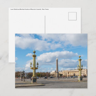 Place de la Concorde and obelisk - Paris, Frankrei Postkarte
