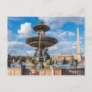Place de la Concorde and obelisk - Paris, Frankrei Postkarte
