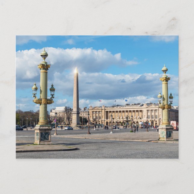 Place de la Concorde and obelisk - Paris, Frankrei Postkarte (Vorderseite)