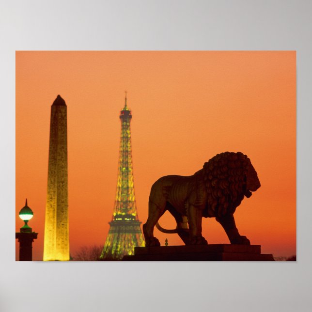 Place de la Concorde; Eiffelturm; Obelisk; Poster (Vorne)
