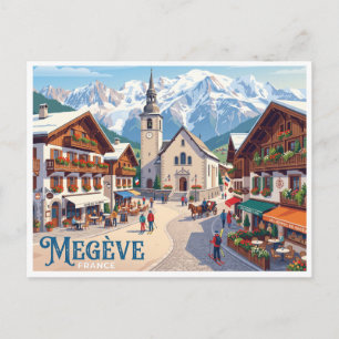 Place de l'Église Megève Frankreich Postkarte