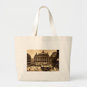 Place de l'Opera, Paris Frankreich c1925 Vintage Jumbo Stoffbeutel