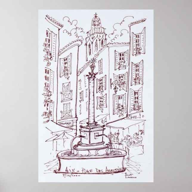 Place Des Augustine | Aix en Provence, Frankreich Poster (Vorne)