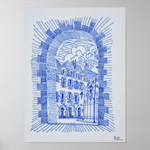 Place des Vosges   Marais, Paris, Frankreich Poster