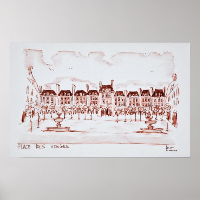 Place des Vosges | Marais, Paris Poster (Vorne)
