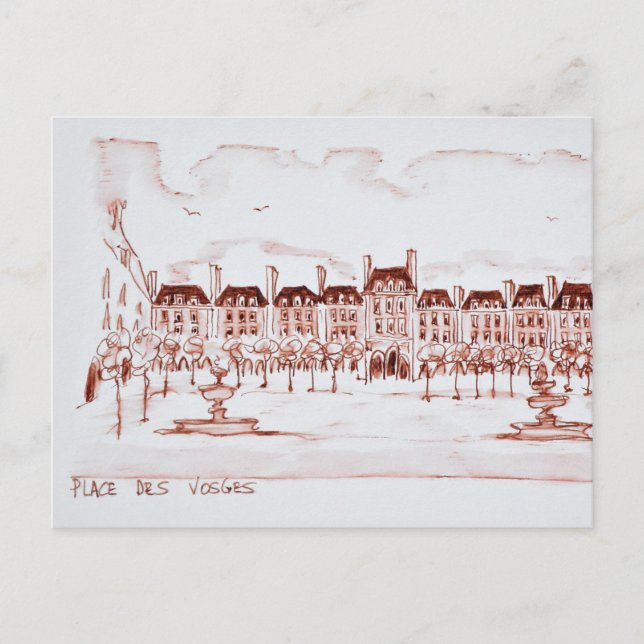 Place des Vosges | Marais, Paris Postkarte (Vorderseite)