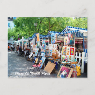 Place du Tertre, Paris Postkarte