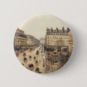 Place du Theater Francais, Paris Rain by Pissarro Button