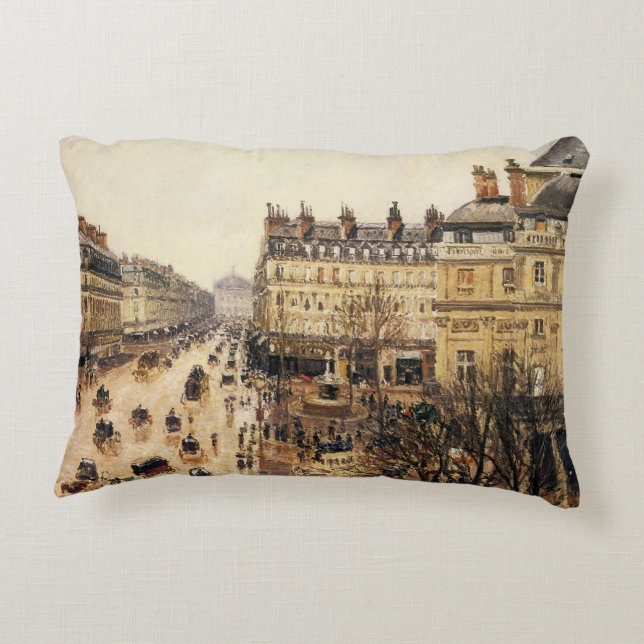 Place du Theater Francais, Paris Rain by Pissarro Dekokissen (Rückseite)