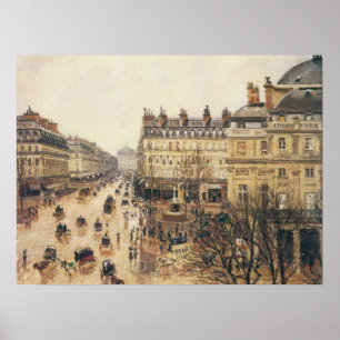 Place du Theater Francais, Paris Rain by Pissarro Poster