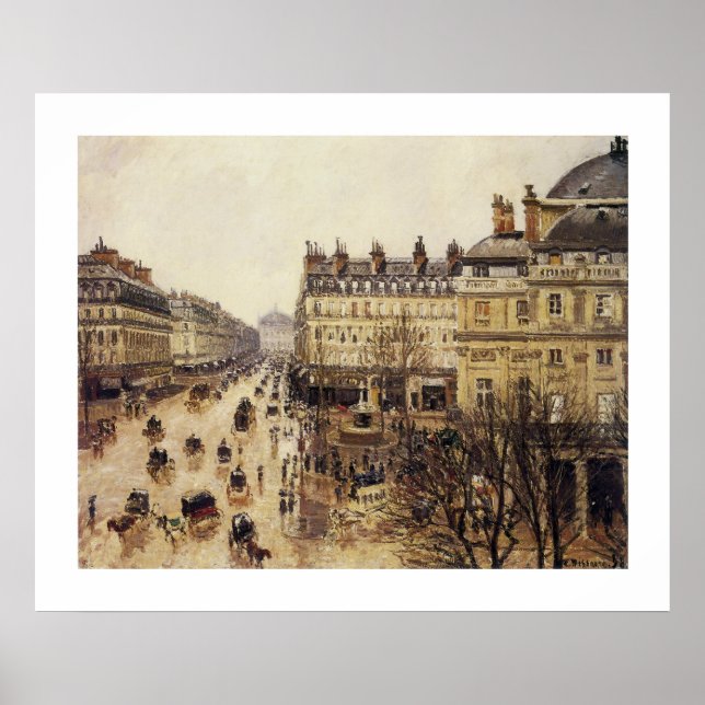 Place du Theater Francais, Rain Poster (Vorne)