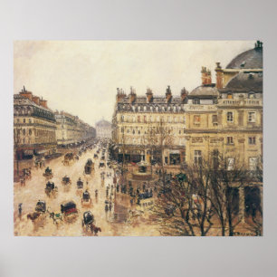 Place du Theatre Francais, Paris-Regen durch Poster