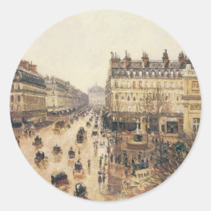 Place du Théâtre Français, Paris Regen von Pissarr Runder Aufkleber