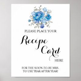 Place Recipe Card Hier Blueflower Duschsignatur Poster