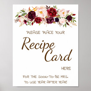 Place Recipe Karte Hier Marsala Blume Duschgel Poster