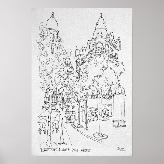 Place St. Andre des Arts | Paris, Frankreich Poster (Vorne)