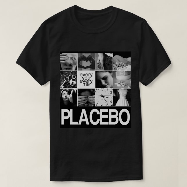 Placebo Schwarzweiß-Foto Collage Brian Molko T-Shirt (Design vorne)