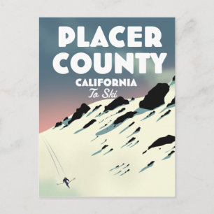 Placer County California Skiposierer Postkarte