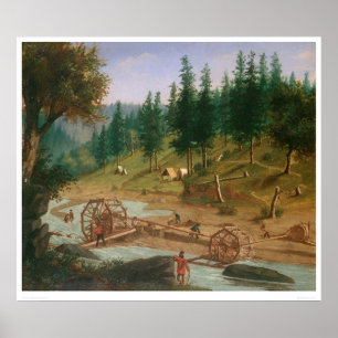 Placer Mining at Foster's Bar, California (1331A) Poster