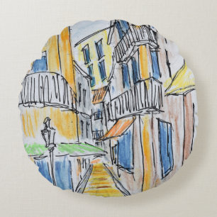 Placette Abbe Robert Jarred Alt-Nizza, Frankreic Rundes Kissen