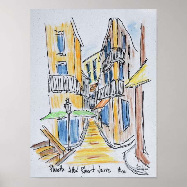 Placette Abbe Robert Jarred | Altes Nizza, Frankre Poster (Vorne)