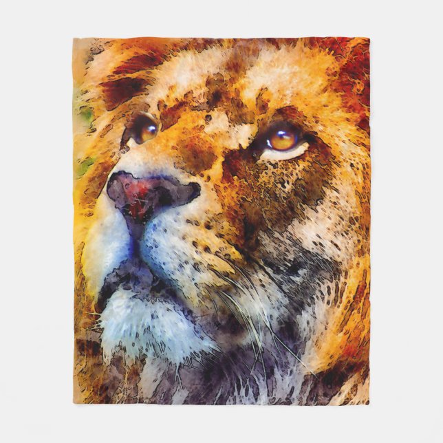 Placid Lion Face Fleecedecke (Vorderseite)