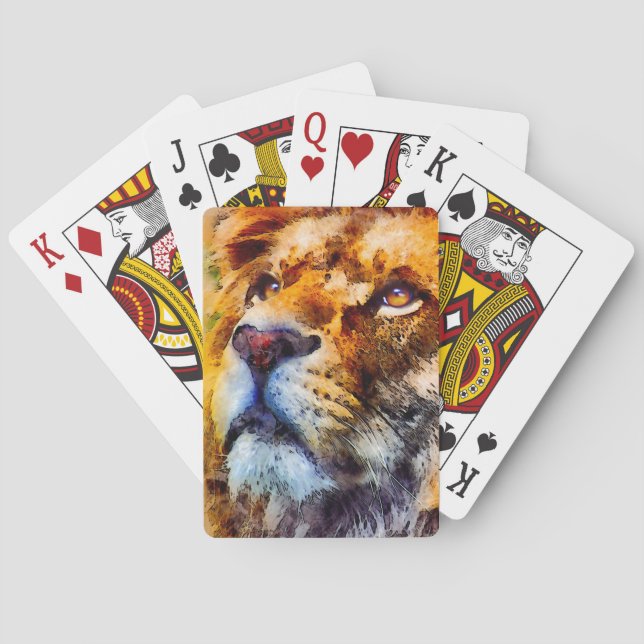 Placid Lion Face Spielkarten (Rückseite)