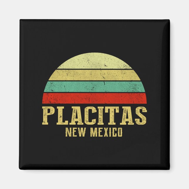 Placitas New Mexico Vintage Retro Sunset _1  Magnet (Vorne)