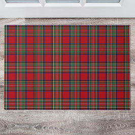 Pläd Clan Stewart Green Red Blue Check Tartan Fußmatte