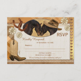 Pläd Country Western Wedding RSVP Card Karte
