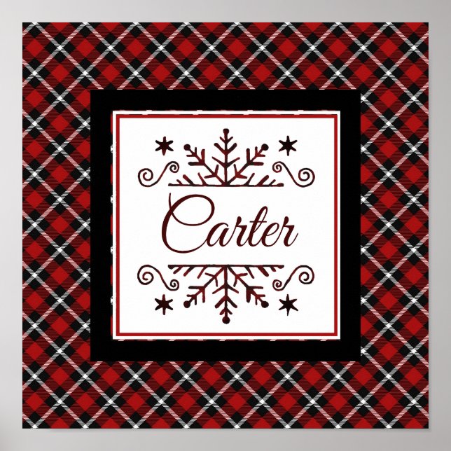 Pläd Personalized snowflake Poster (Vorne)