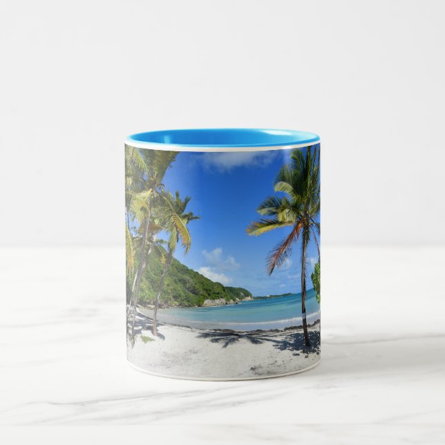plage de guadeloupe zweifarbige tasse (Mittel)