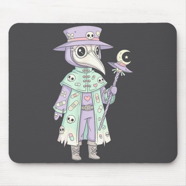 Plague Doctor Gothic Pastel Cute Moth Face Mask Oc Mousepad (Vorne)