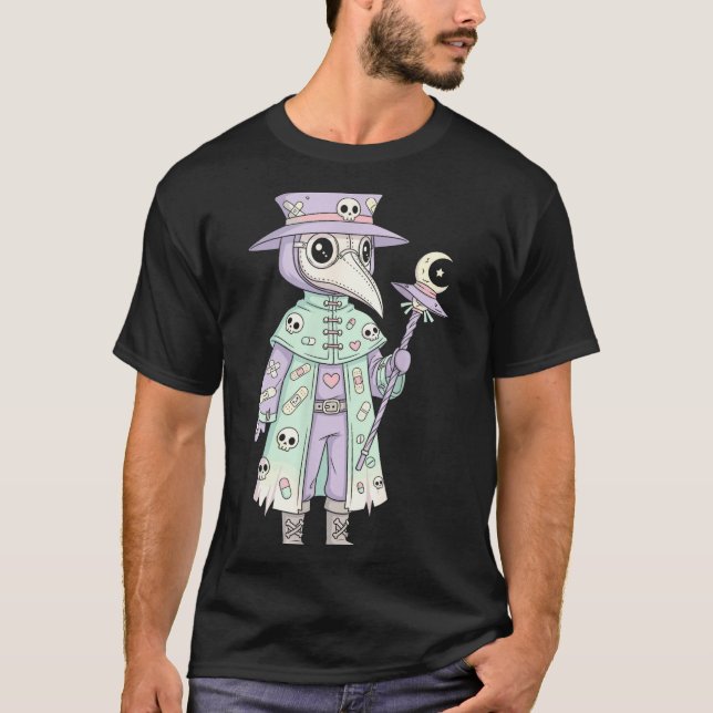 Plague Doctor Gothic Pastel Cute Moth Face Mask Oc T-Shirt (Vorderseite)
