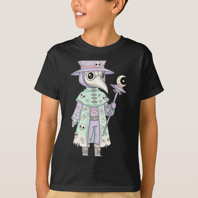 Plague Doctor Gothic Pastel Cute Moth Face Mask Oc T-Shirt (Vorderseite)