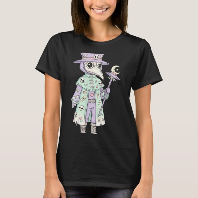 Plague Doctor Gothic Pastel Cute Moth Face Mask Oc T-Shirt (Vorderseite)
